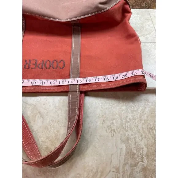 L.L.Bean Boat and Tote Bag Canvas Rust Orange Cotton USA Monogram Cooper - Picture 14 of 15